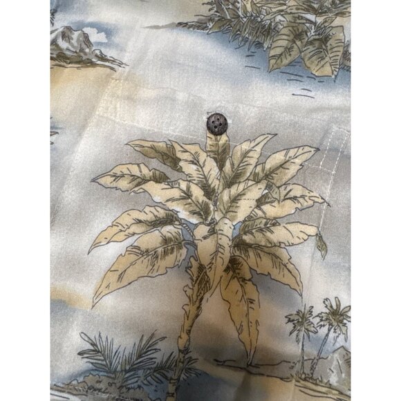 Batik Bay Mens Tropical Hawaiian Shirt XL 100% Rayon Beach Palms Mountians Scene - Picture 2 of 7